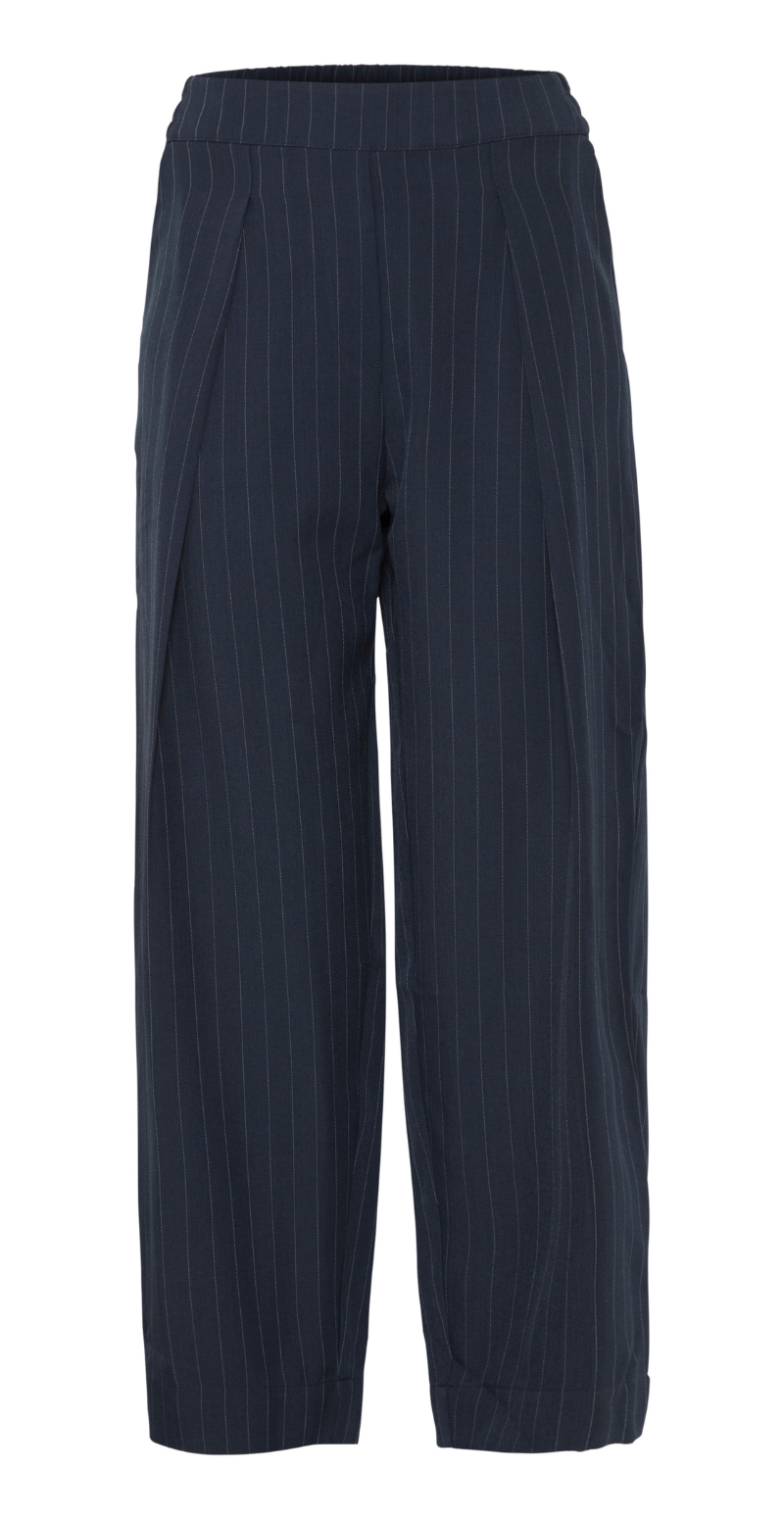 Midde barrel pants navy pinstripe mix