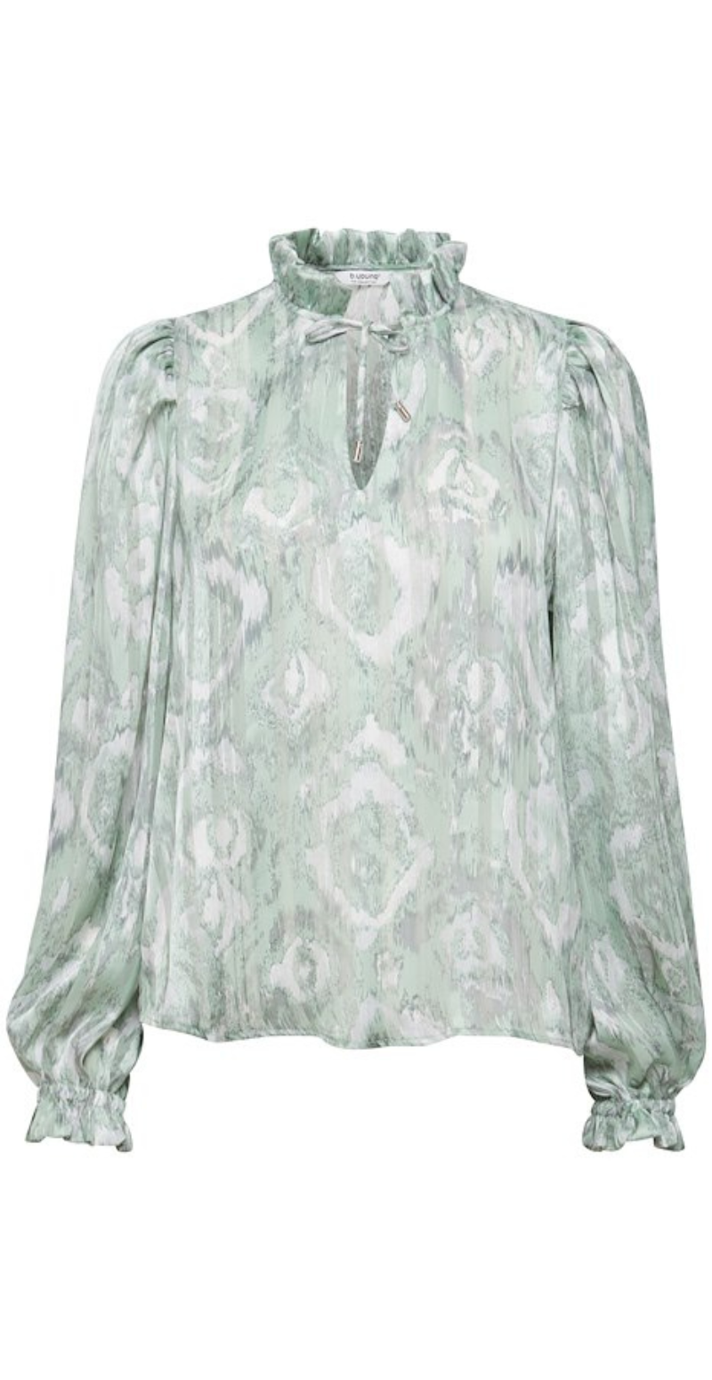 Hiba bluse light green combi mix