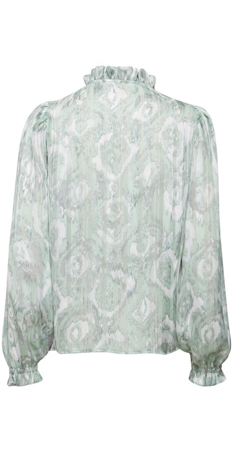 Hiba bluse light green combi mix