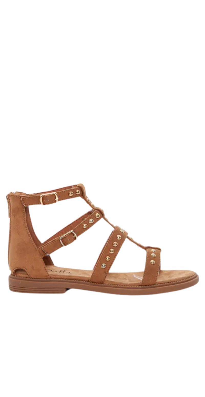 Sandal med nittedekoration camel