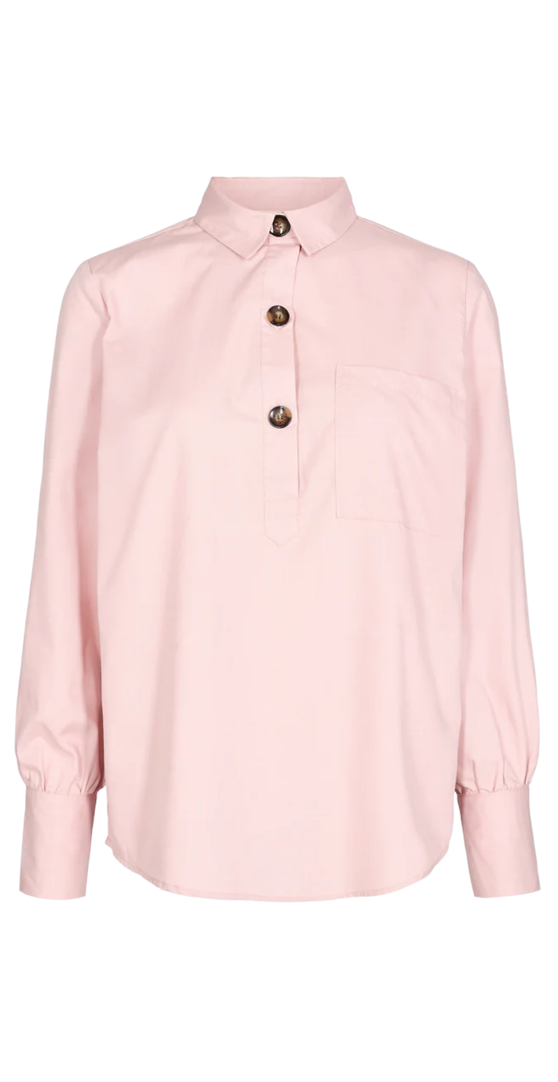 Flynn skjorte med stolpelukning pale mauve