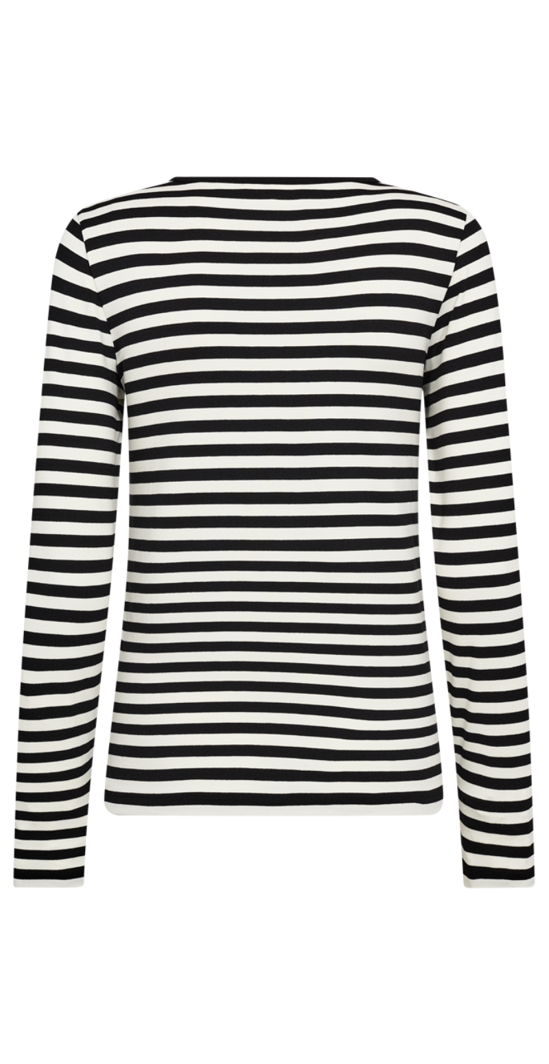 Liana bluse black w. star off-white
