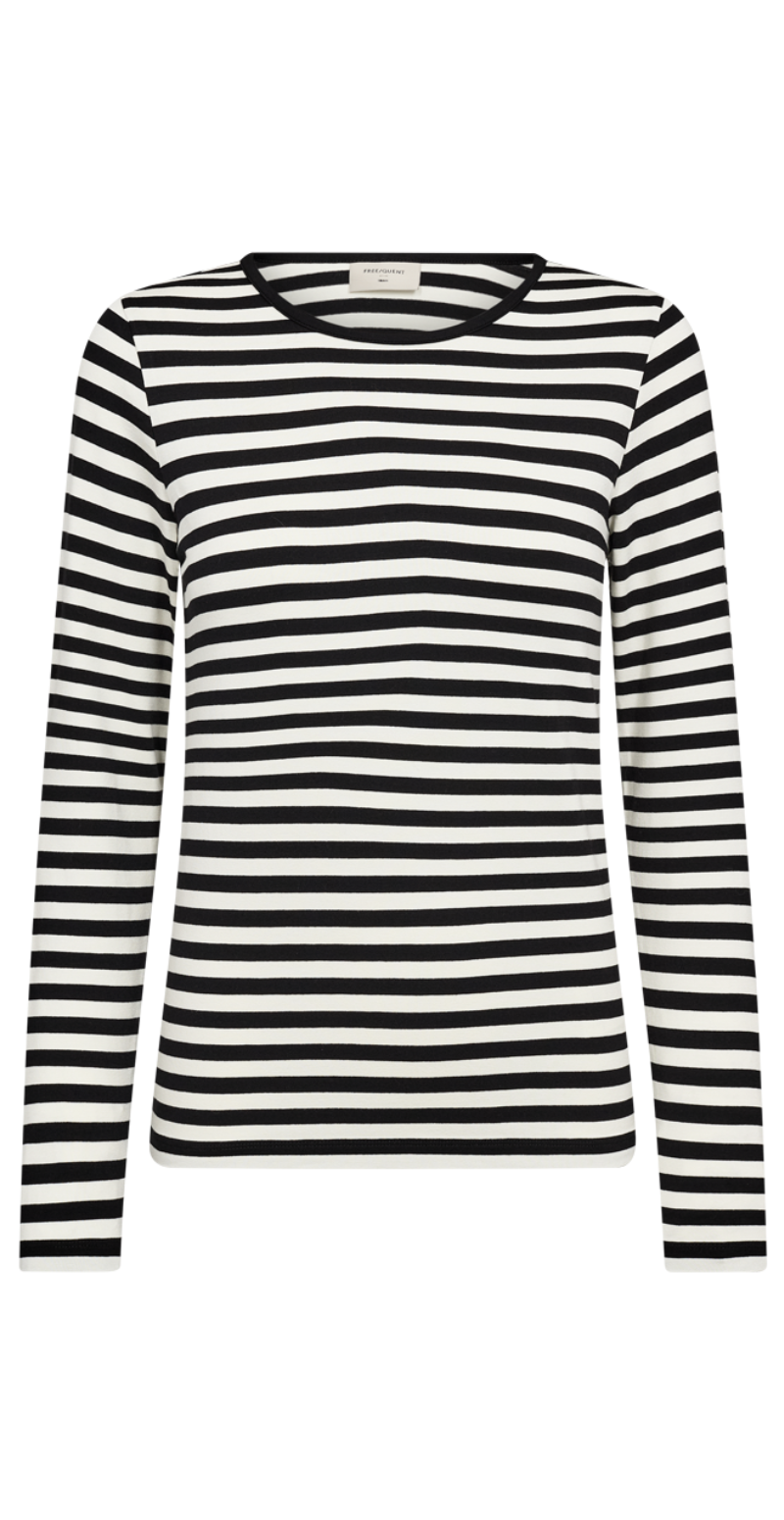 Liana bluse black w. star off-white