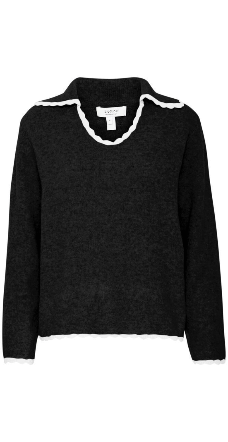 Ninna strikbluse sort