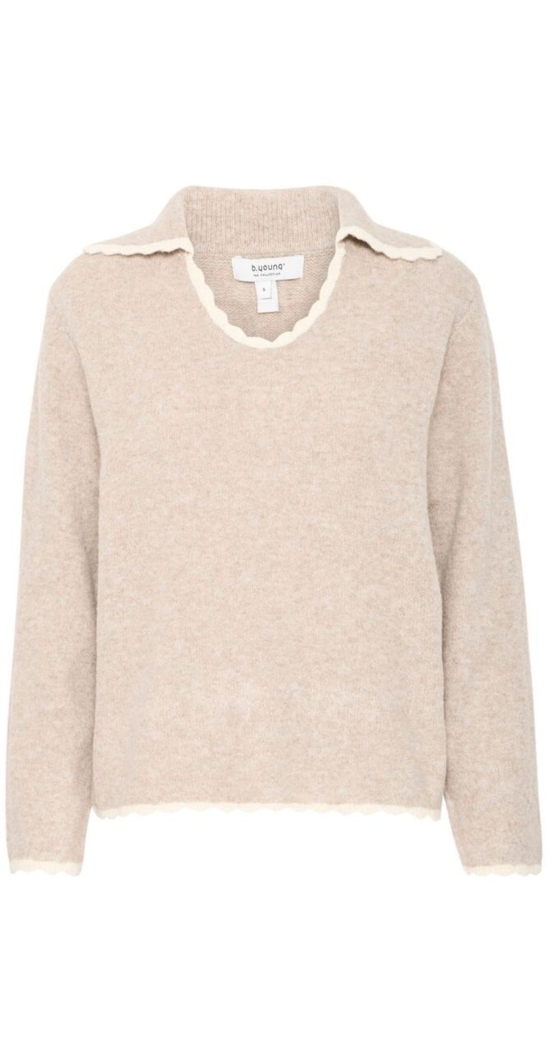 Ninna strikbluse sepia tint mix