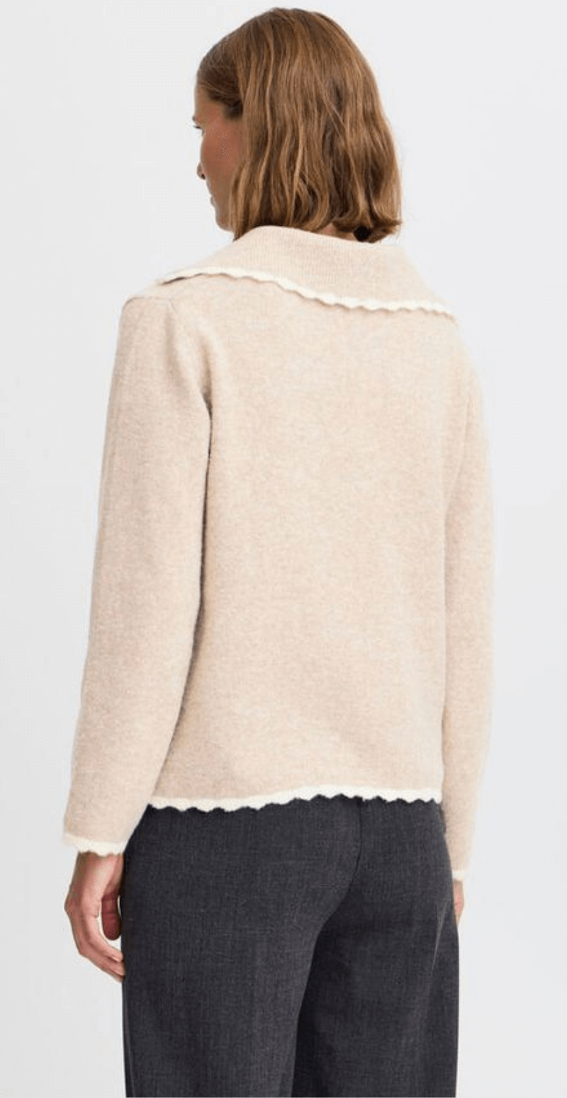Ninna strikbluse sepia tint mix