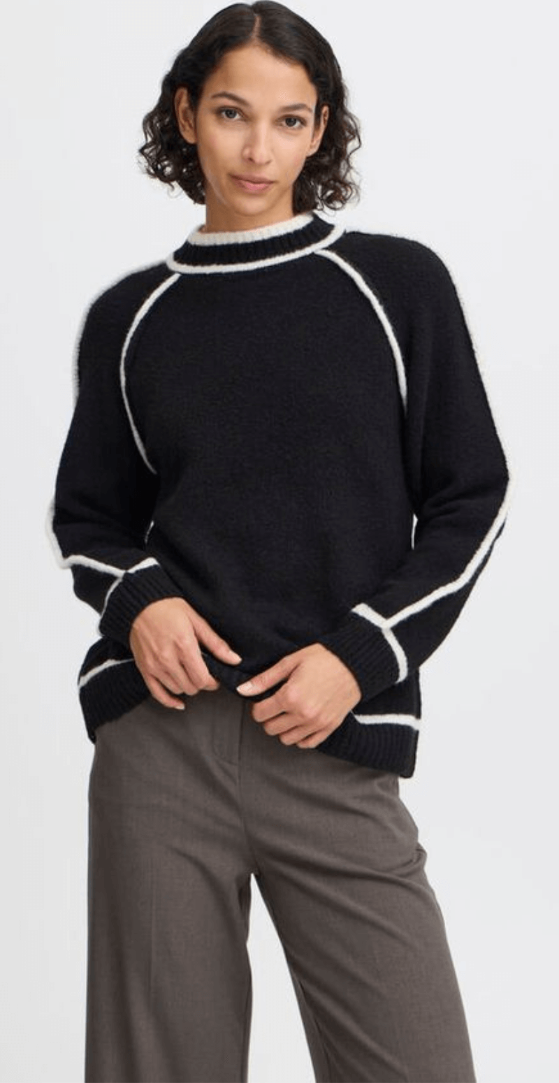 Ninna strik med turtleneck sort