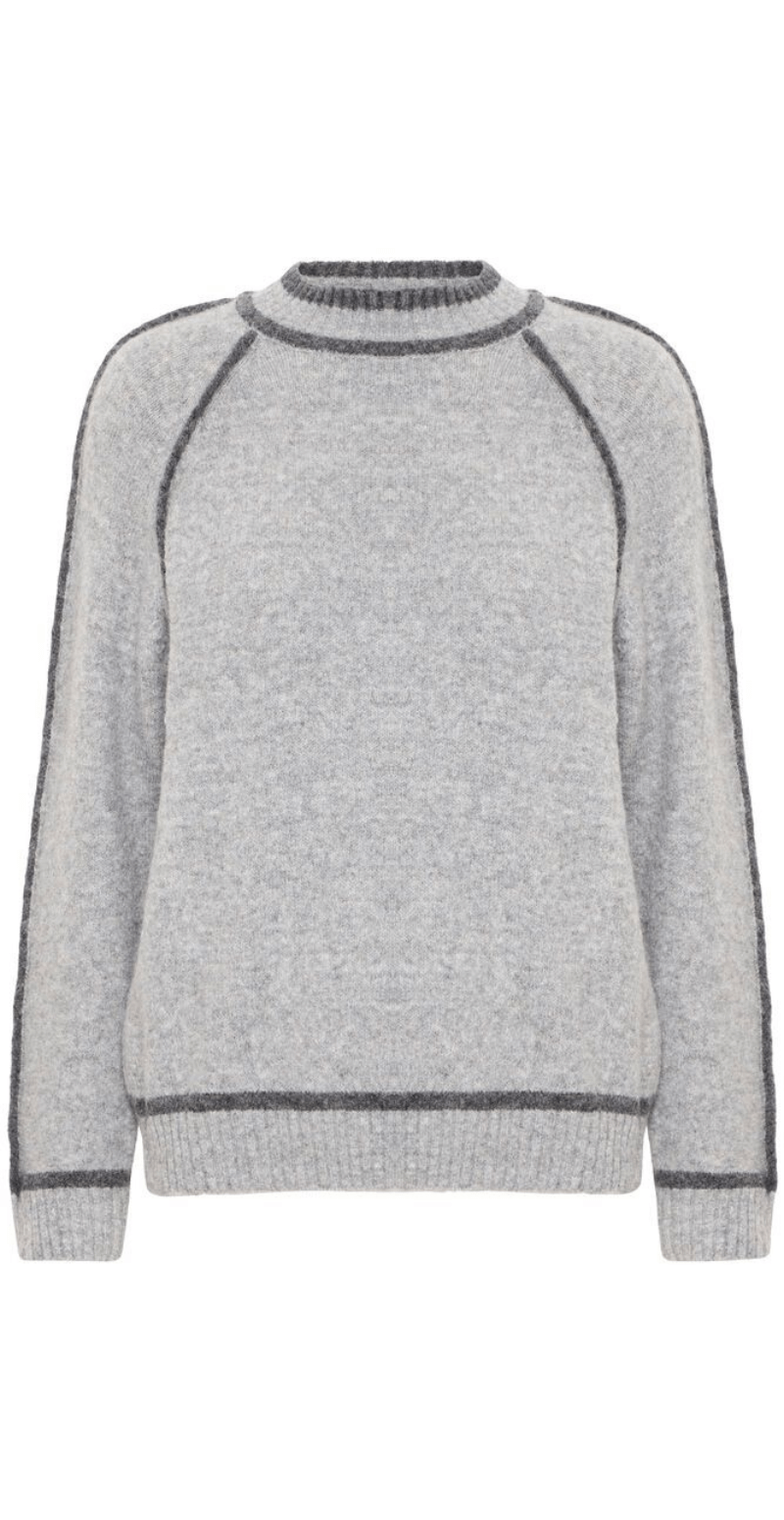 Ninna strik med turtleneck grå