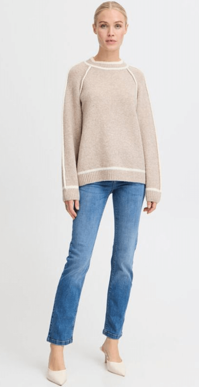 Ninna strik med turtleneck sepia tint mix