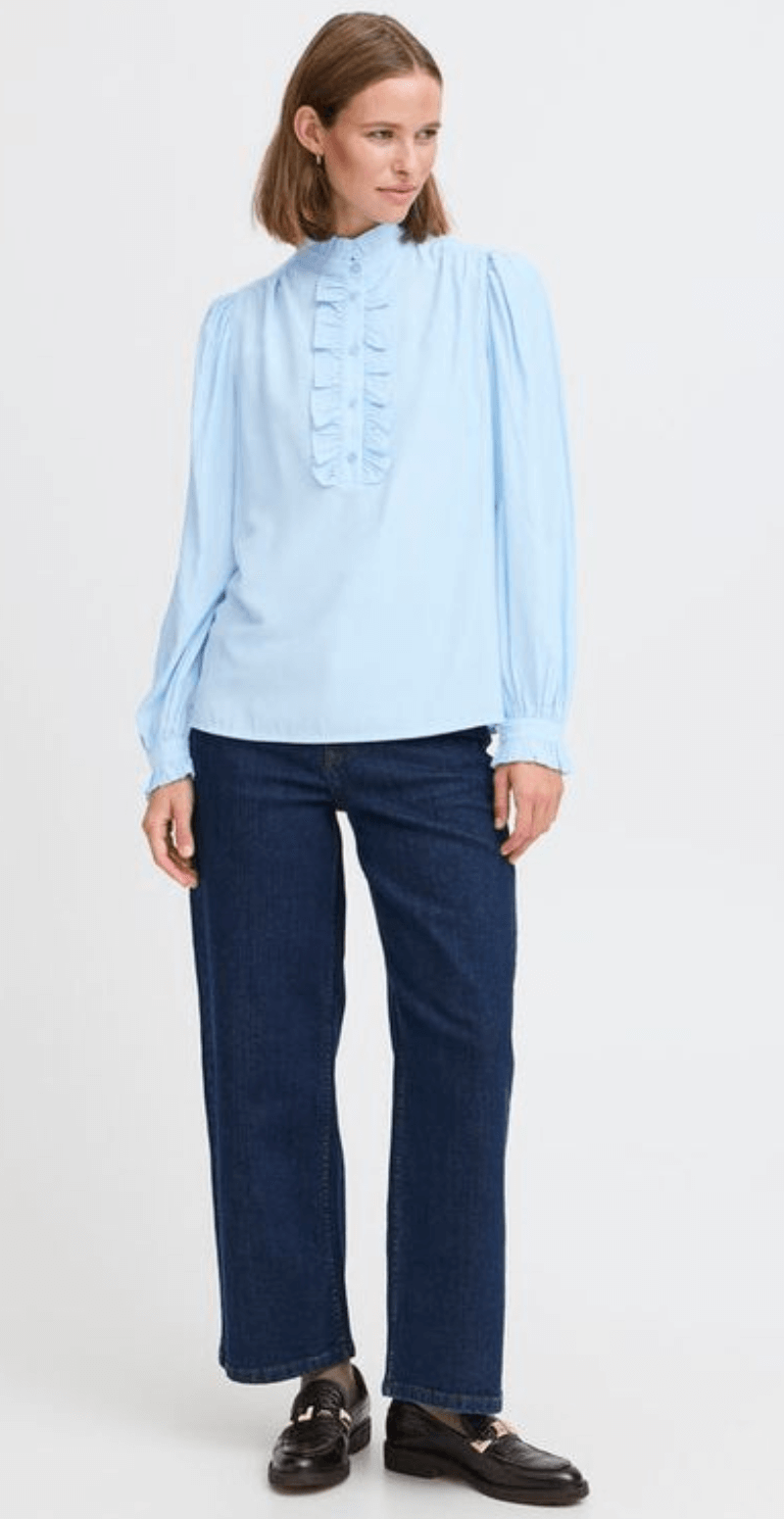 Byfenja skjortebluse blå