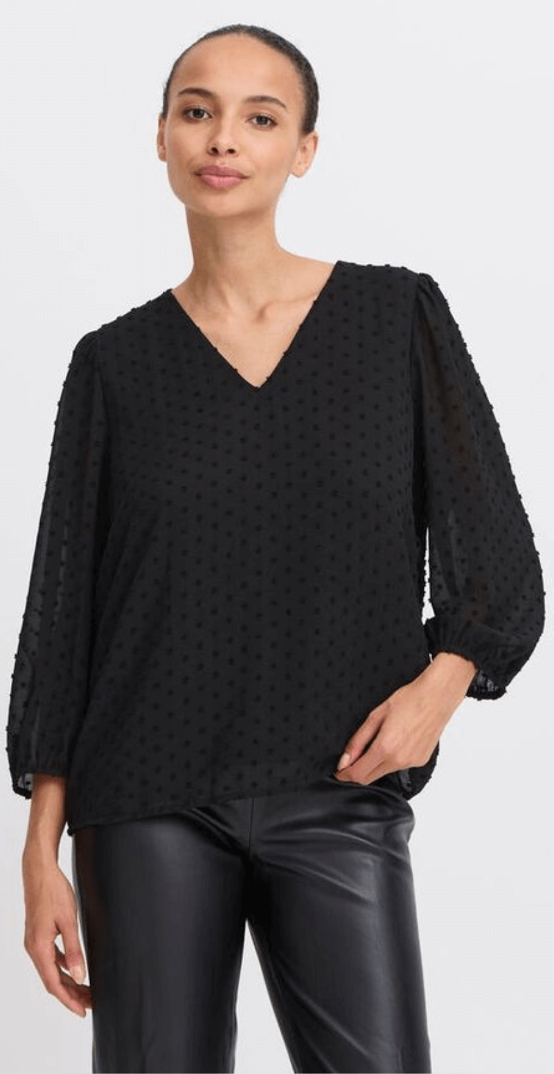Izette bluse sort