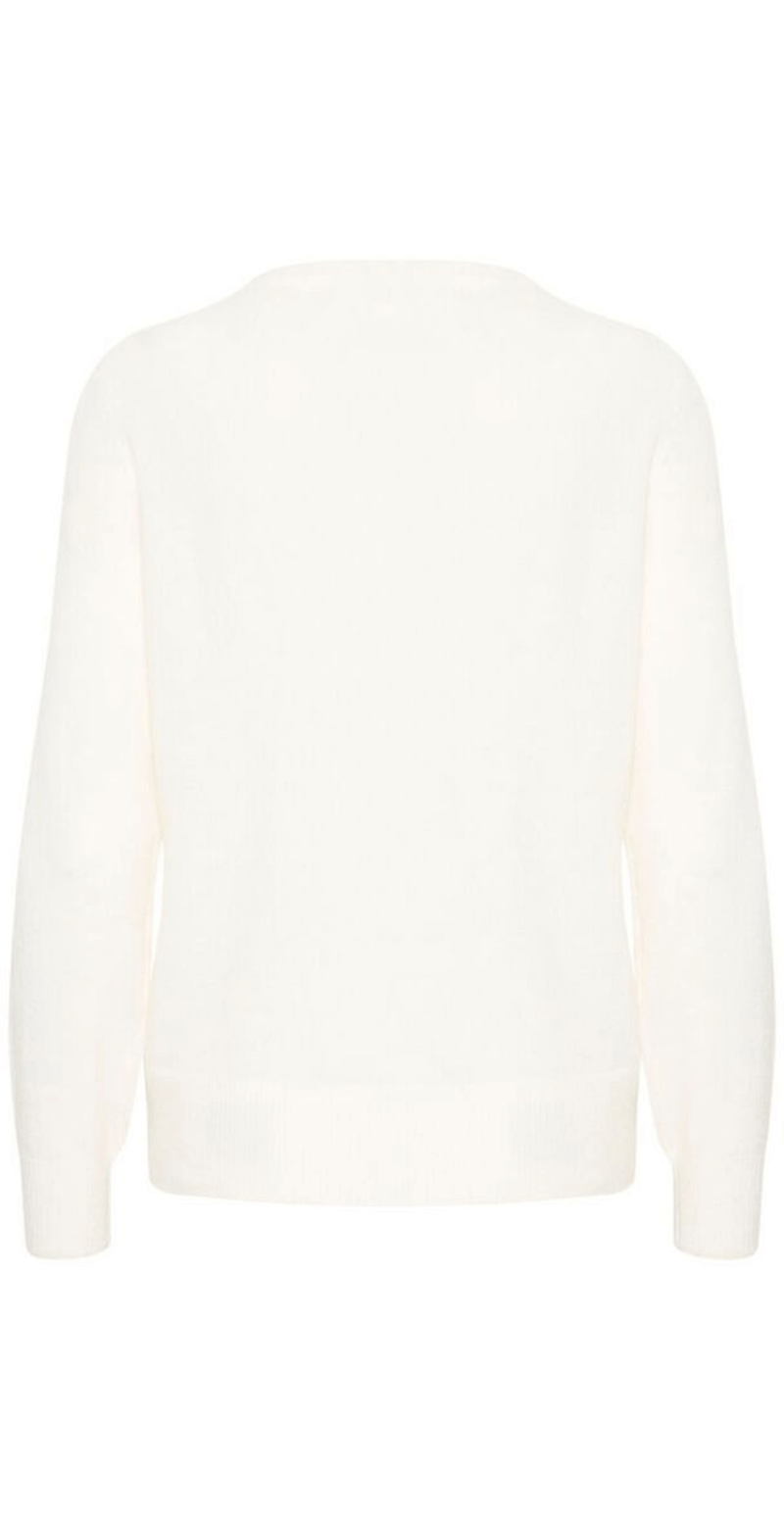Okama strikbluse hvid