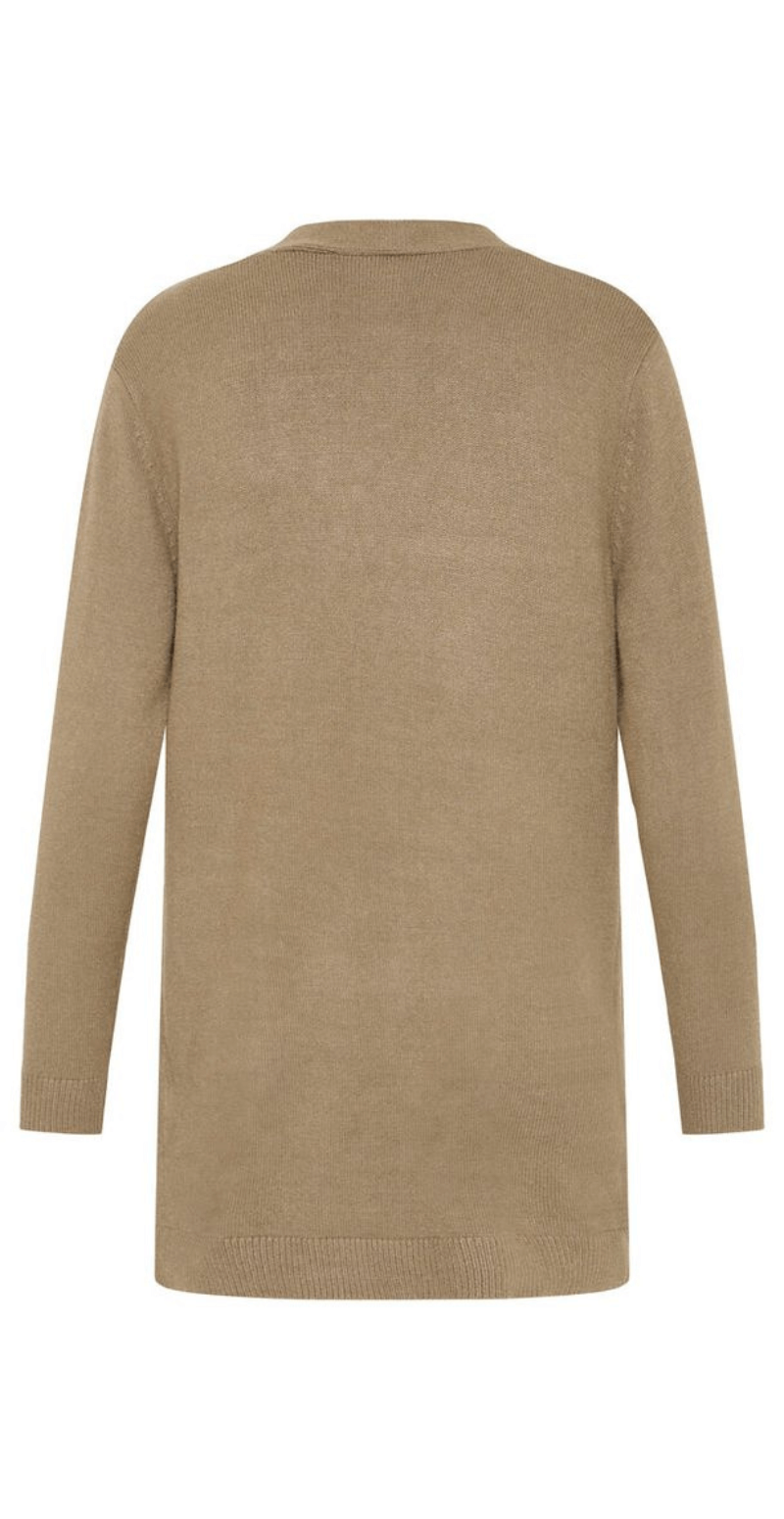 Cardigan i strik walnut