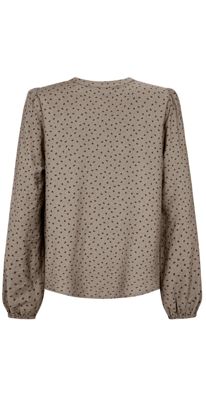 Elin bluse Desert Taupe w. Black