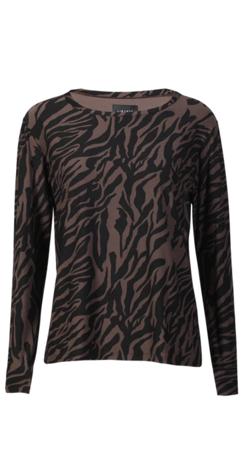 Alma bluse dark brown zebra