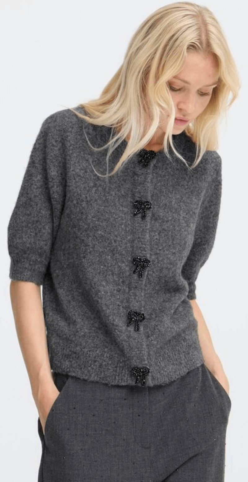 Omea cardigan dark grey melange
