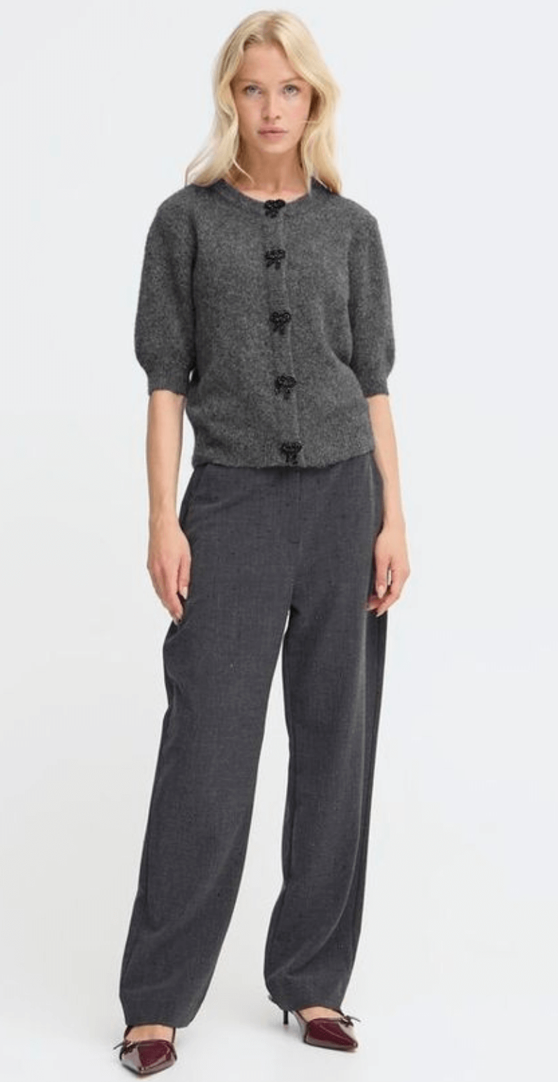 Omea cardigan dark grey melange