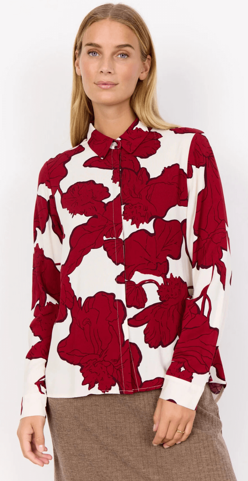 Vigdis skjorte mørk rød