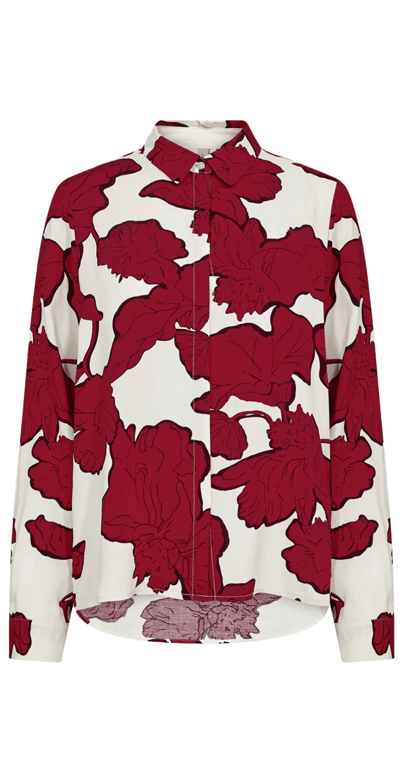 Vigdis skjorte mørk rød