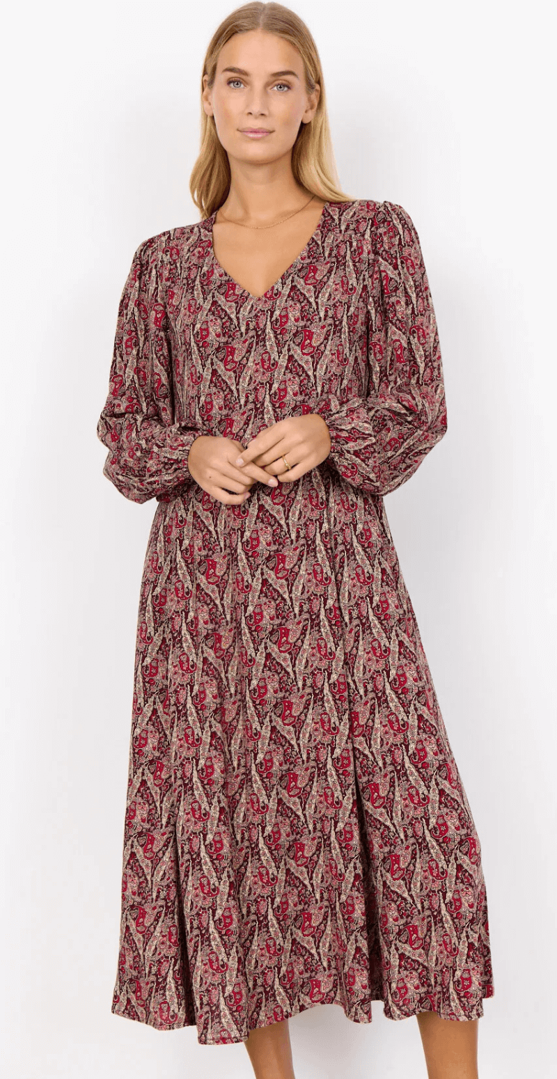 Ilya kjole mørk rød