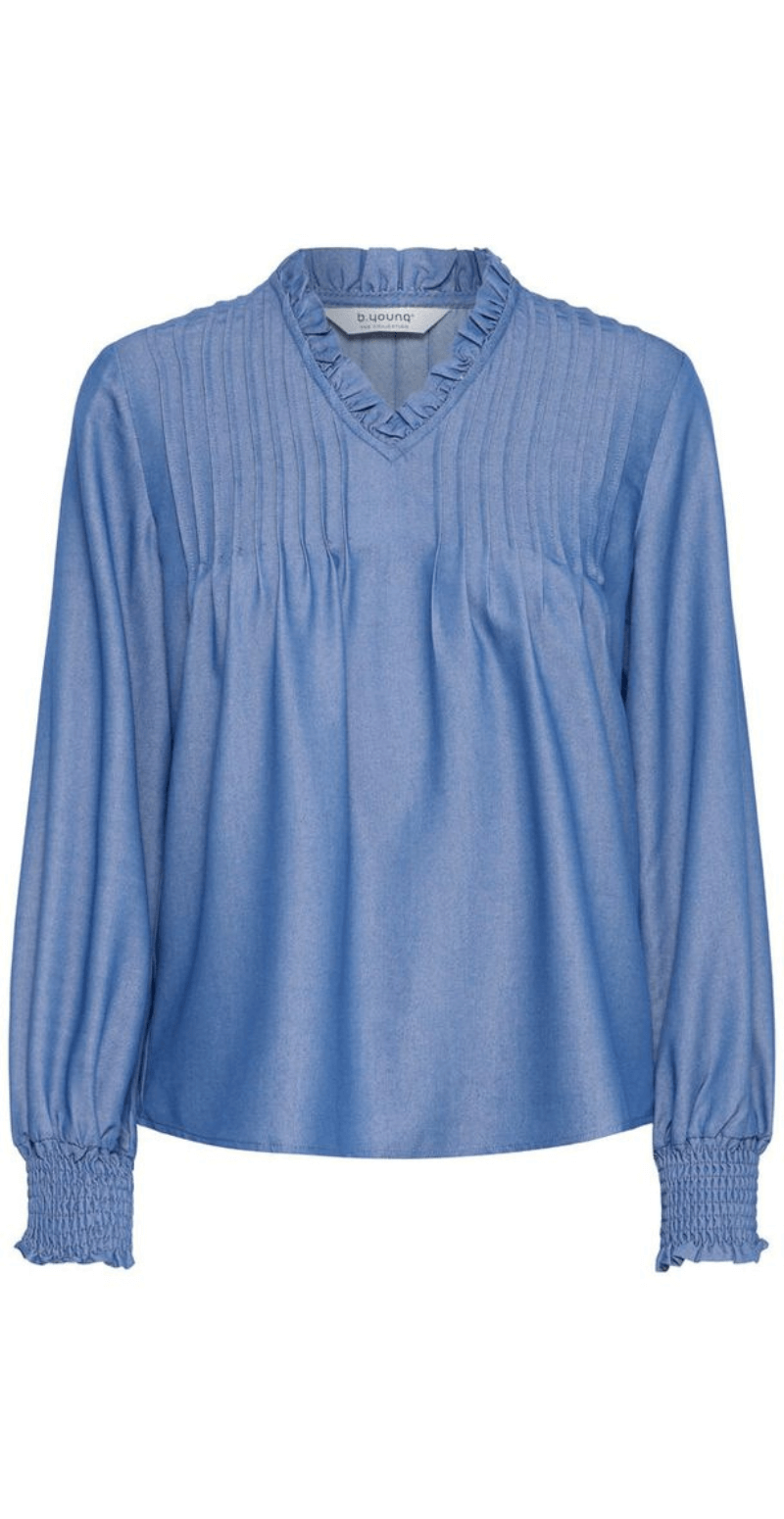 Kaoru bluse mid blue denim