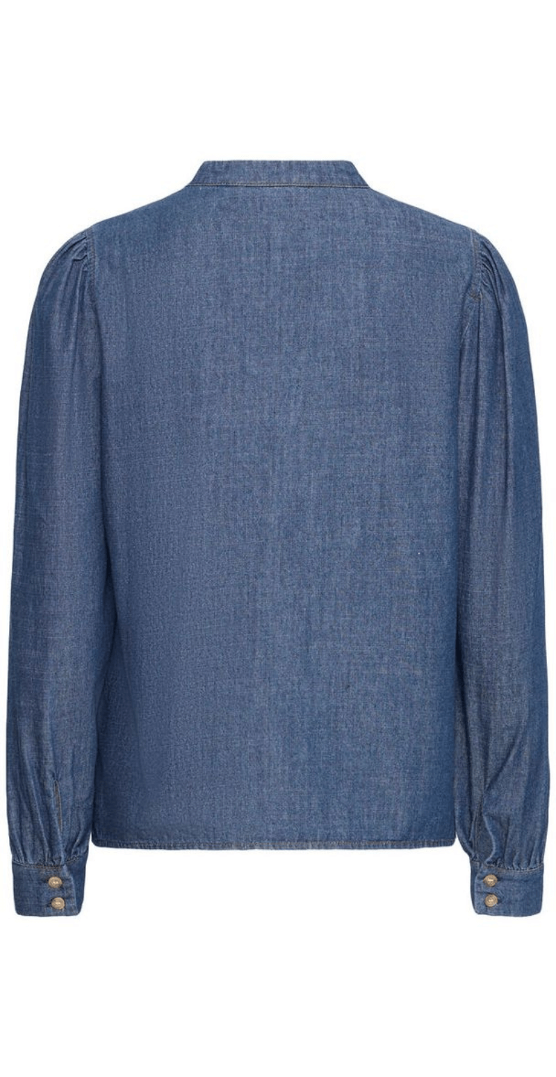 Kanti bluse mid blue denim