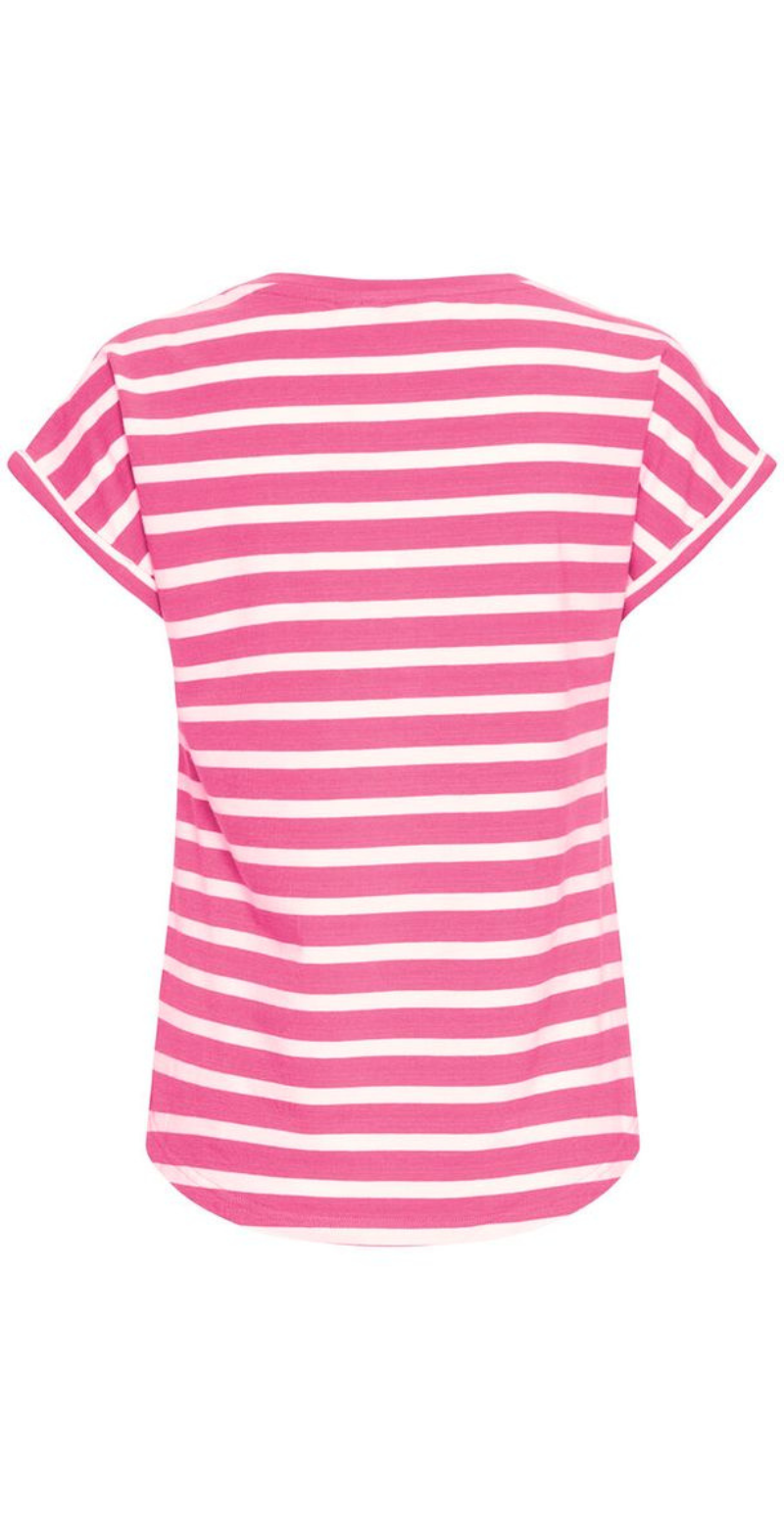 T-shirt med striber pink stripe