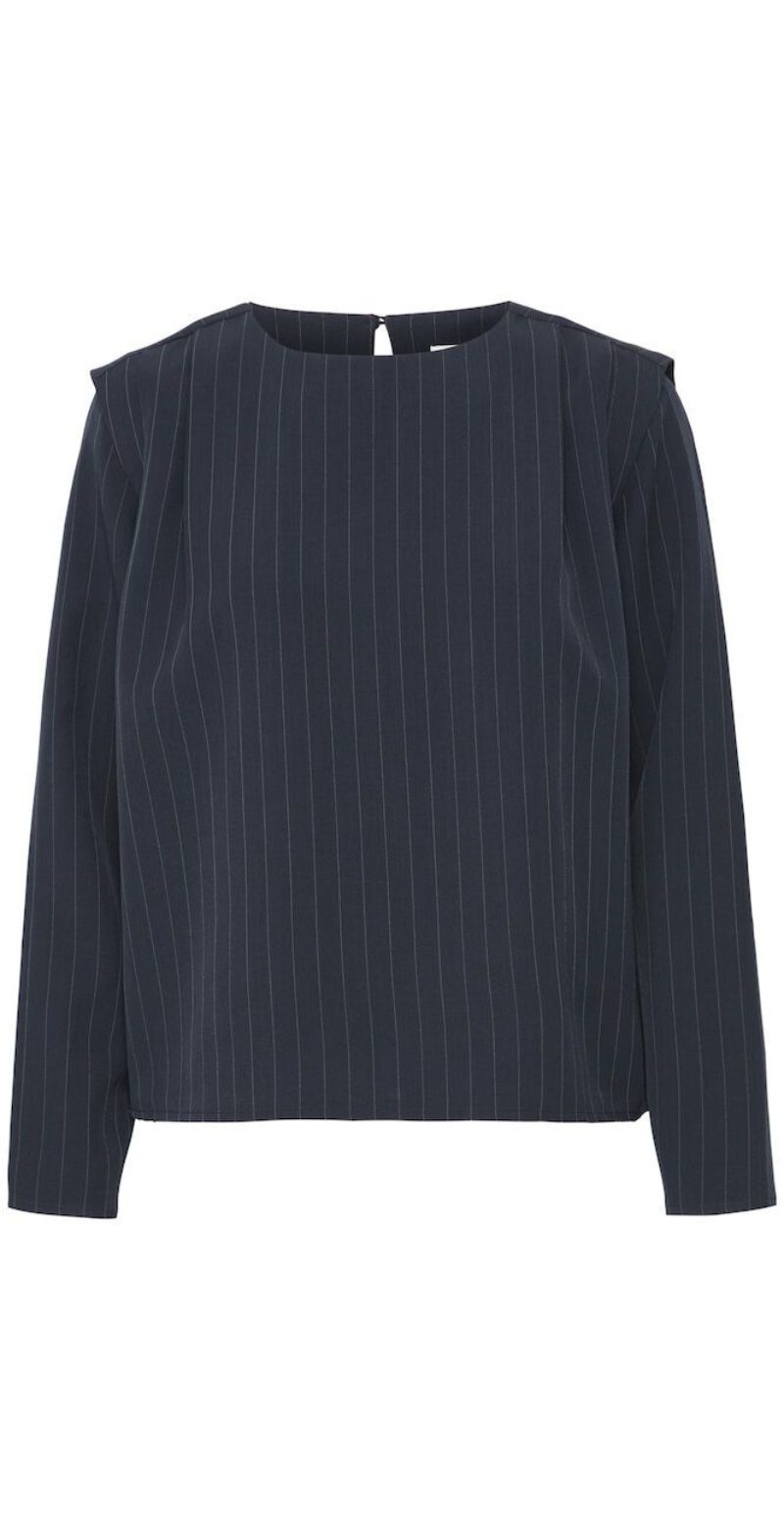 Midde bluse navy pinstripe mix b.young