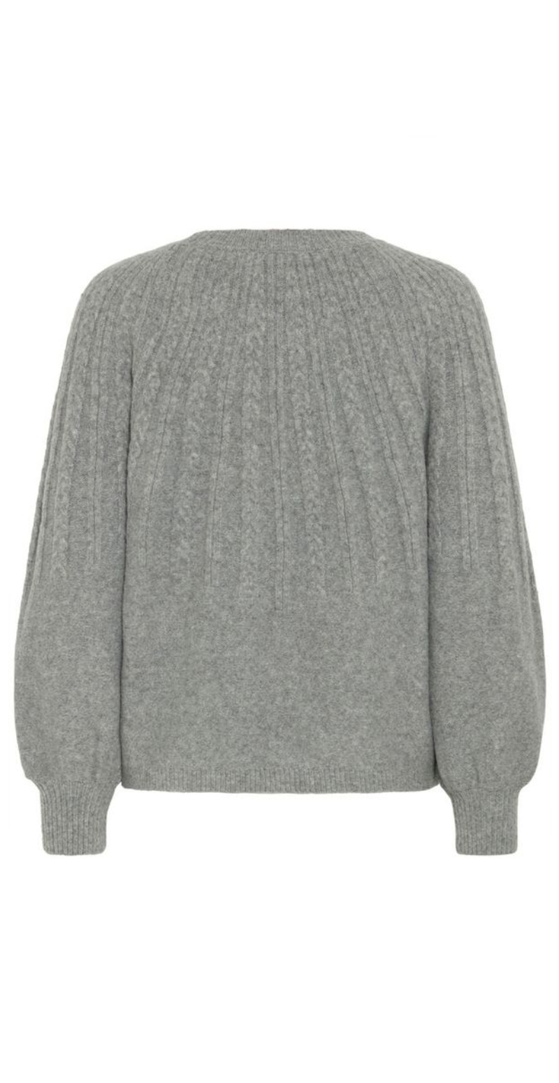 Magge cabel jumper mid. grey melange B.Young