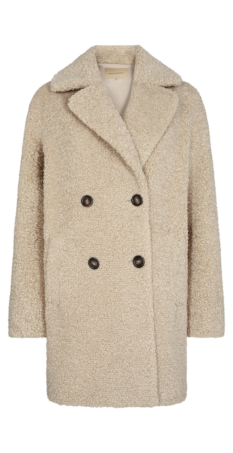 Cassie teddy-jakke camel