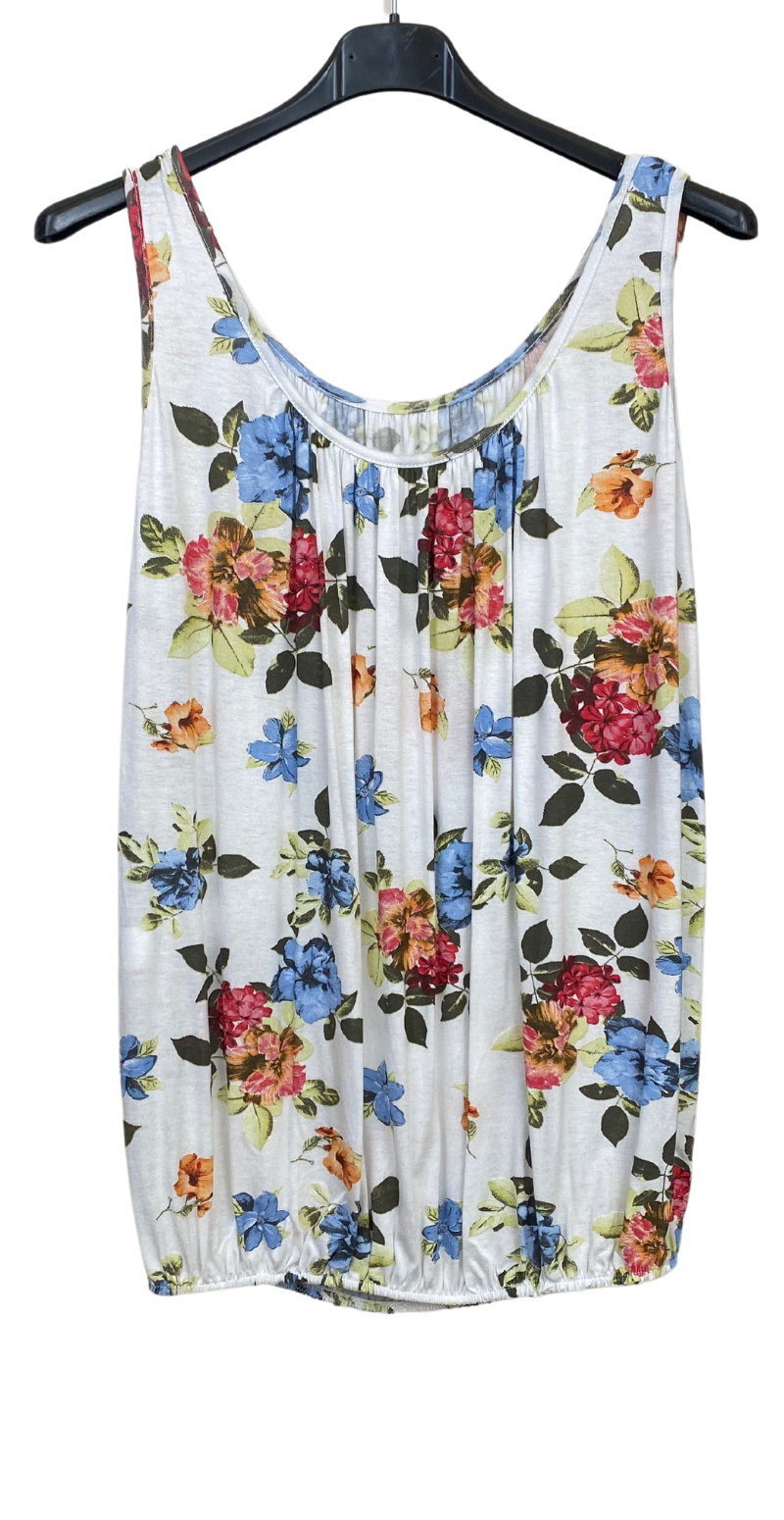 Lulu top med blomsterprint hvid LikeLondon