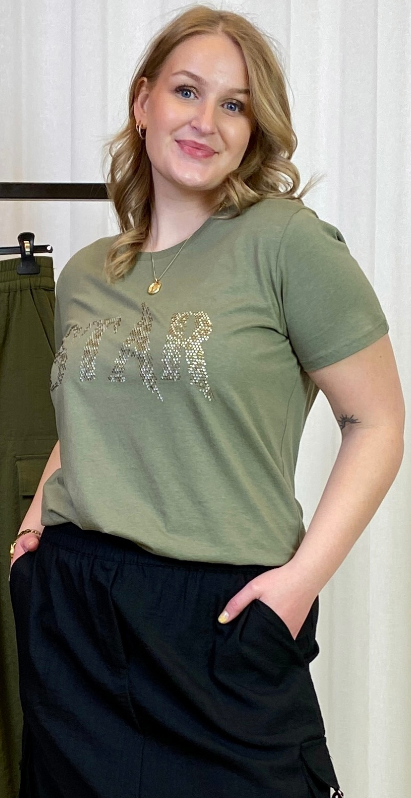 Star t-shirt deep lichen green