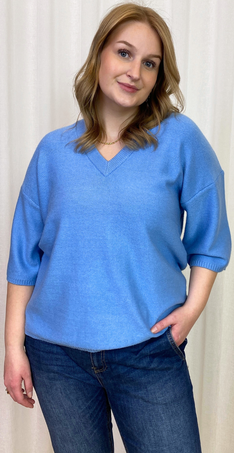 Alpi pullover med v-hals della robbia blue