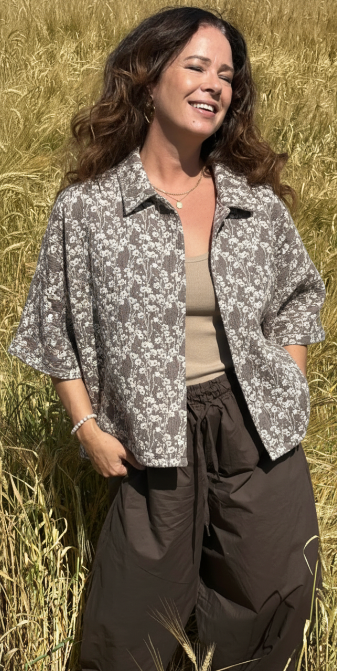 Fally let jakke med blomster mole w. star off-white Freequent