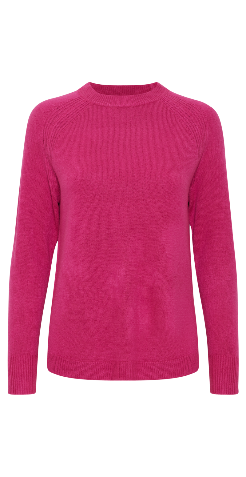 Strikket pullover very berry