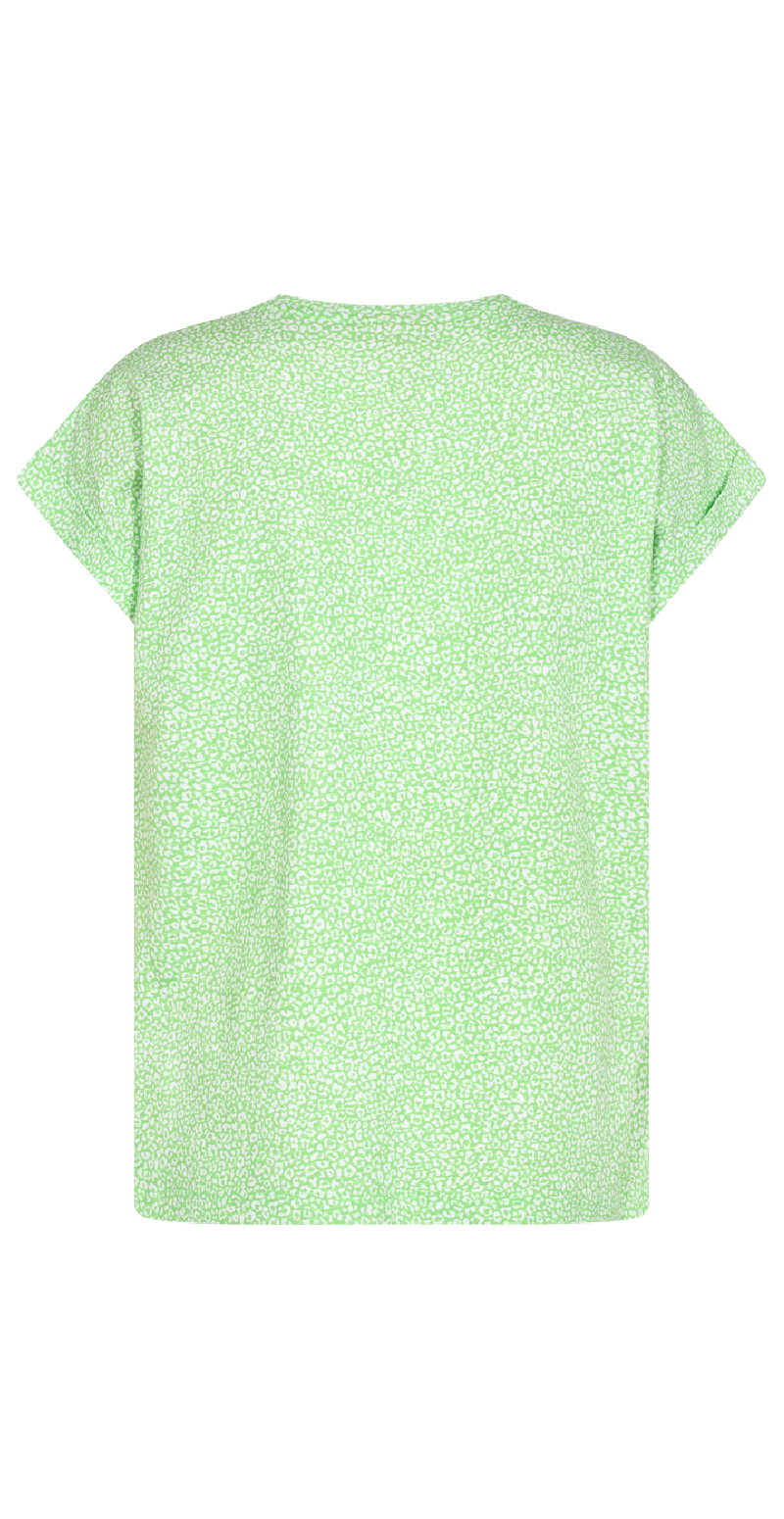 Kortærmet bluse green w. brilliant white