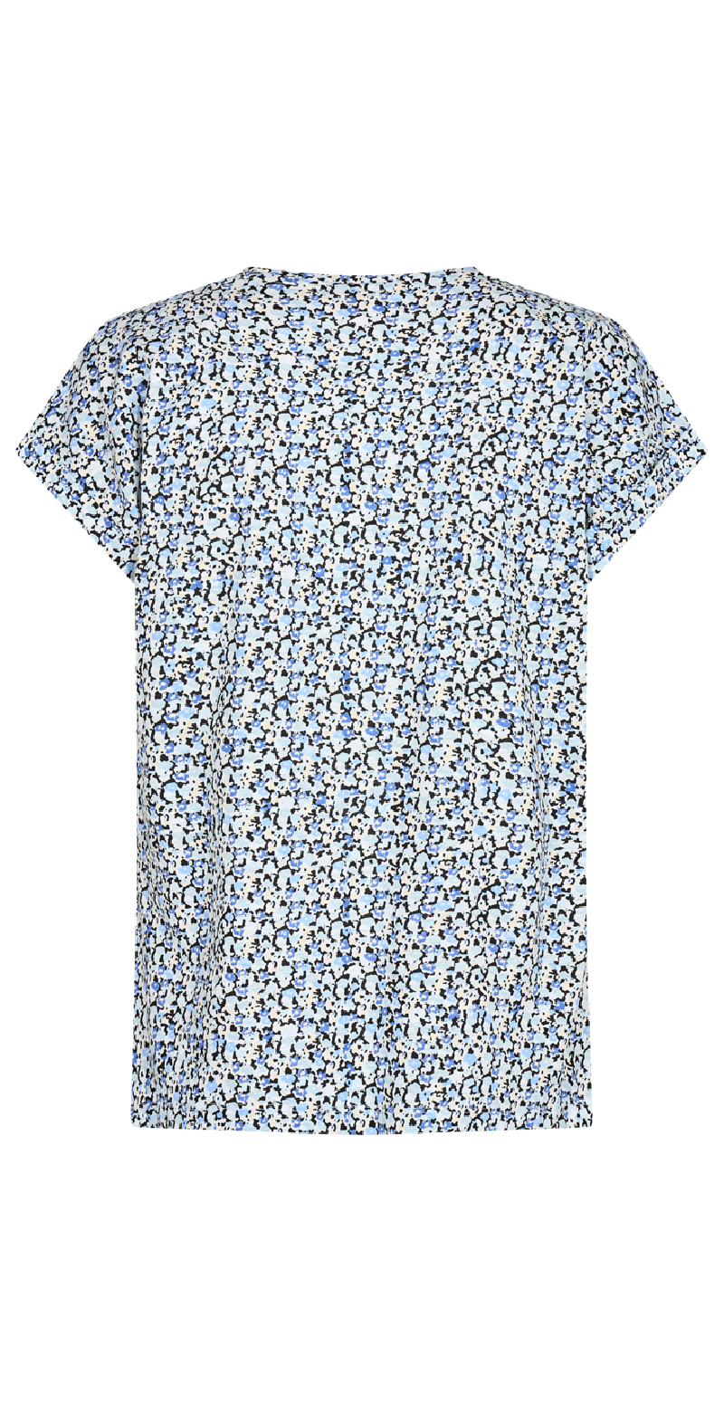 Kortærmet bluse vista blue w. chambray