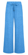 Bukser med løstsiddende pasform blå melange