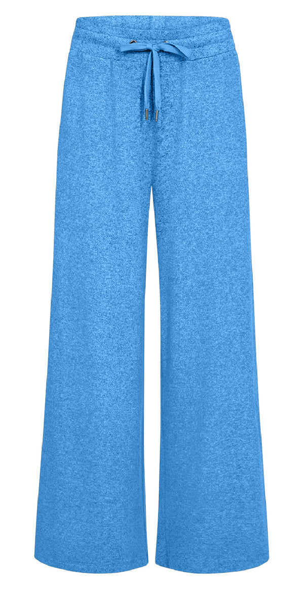 Bukser med løstsiddende pasform blå melange