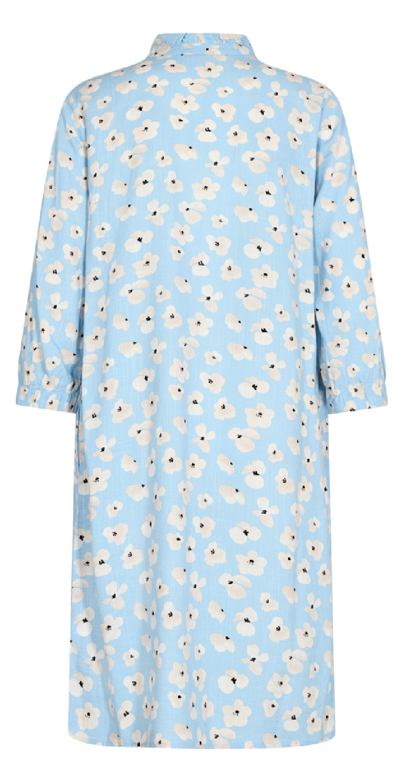 Floral kjole med blomsterprint chambray blue