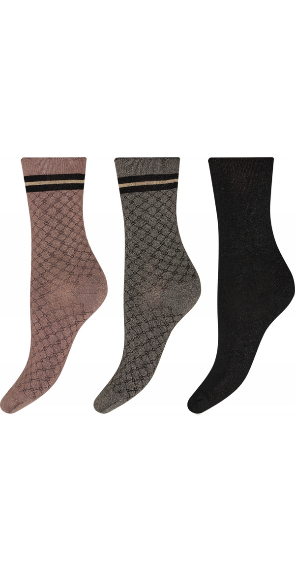 Gaveæske med 1-pak fashion glimmer sokker