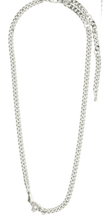 Sølvbelagt halskæde i curb chain-design