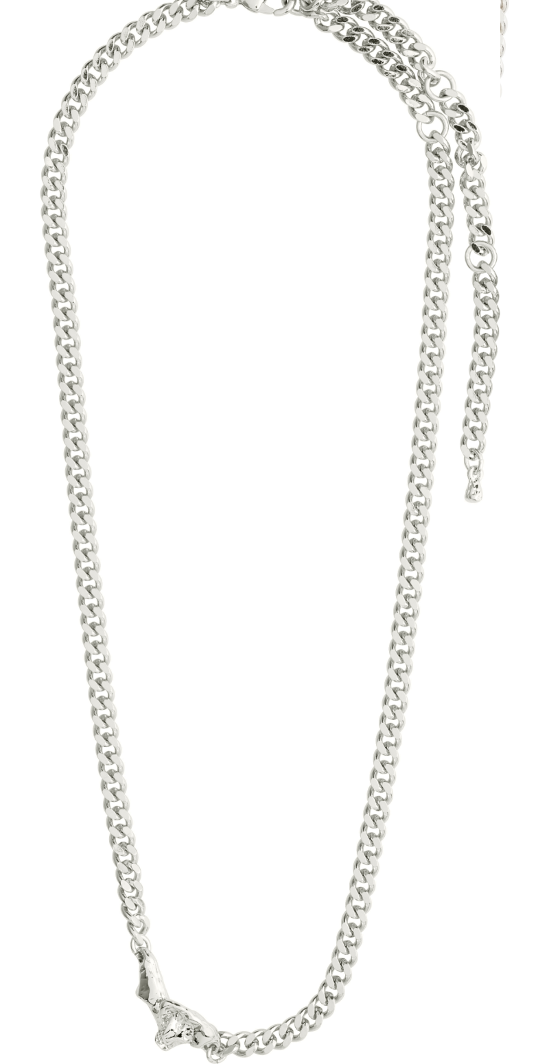 Sølvbelagt halskæde i curb chain-design