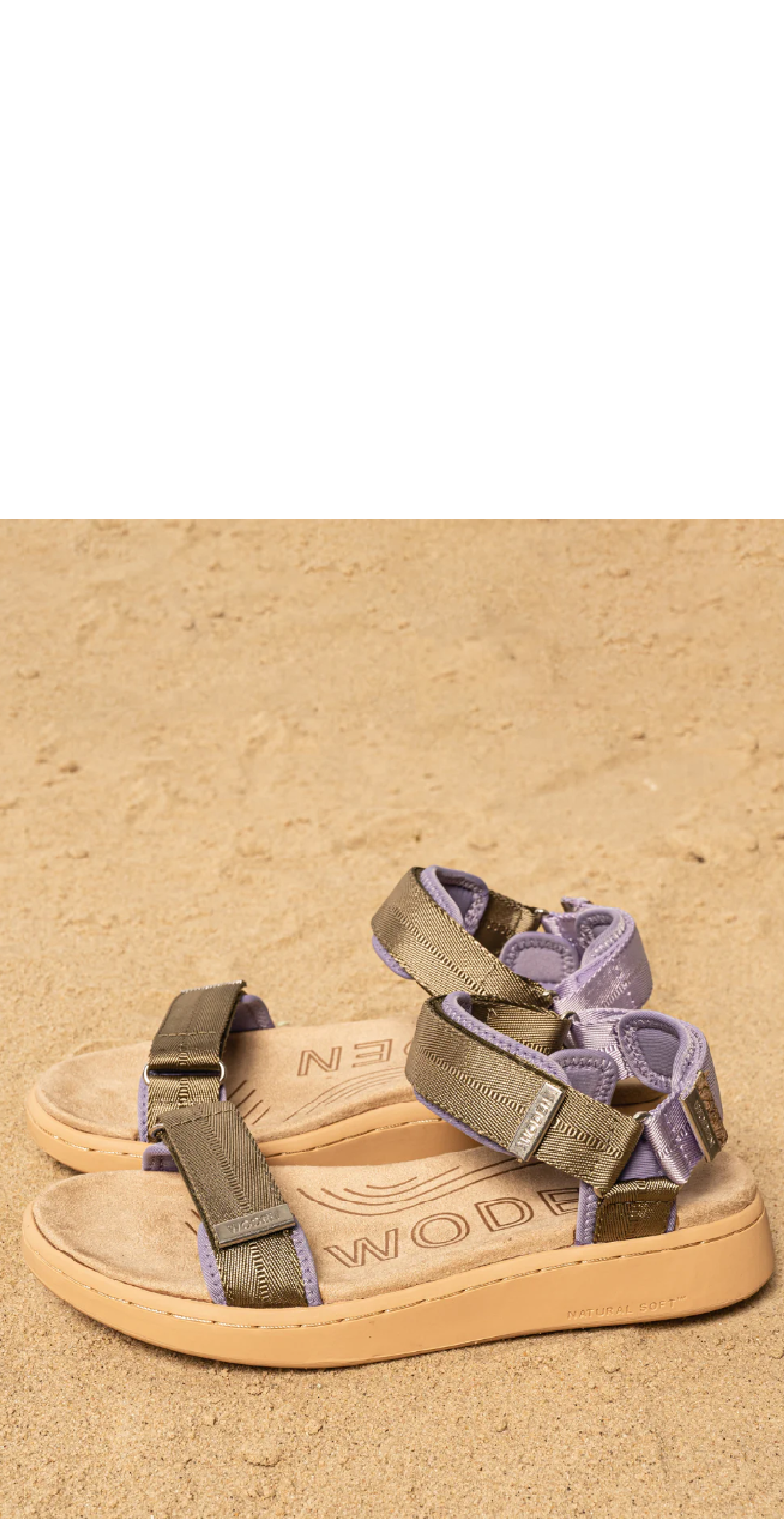 Sandal med velcro orchid/dark olive