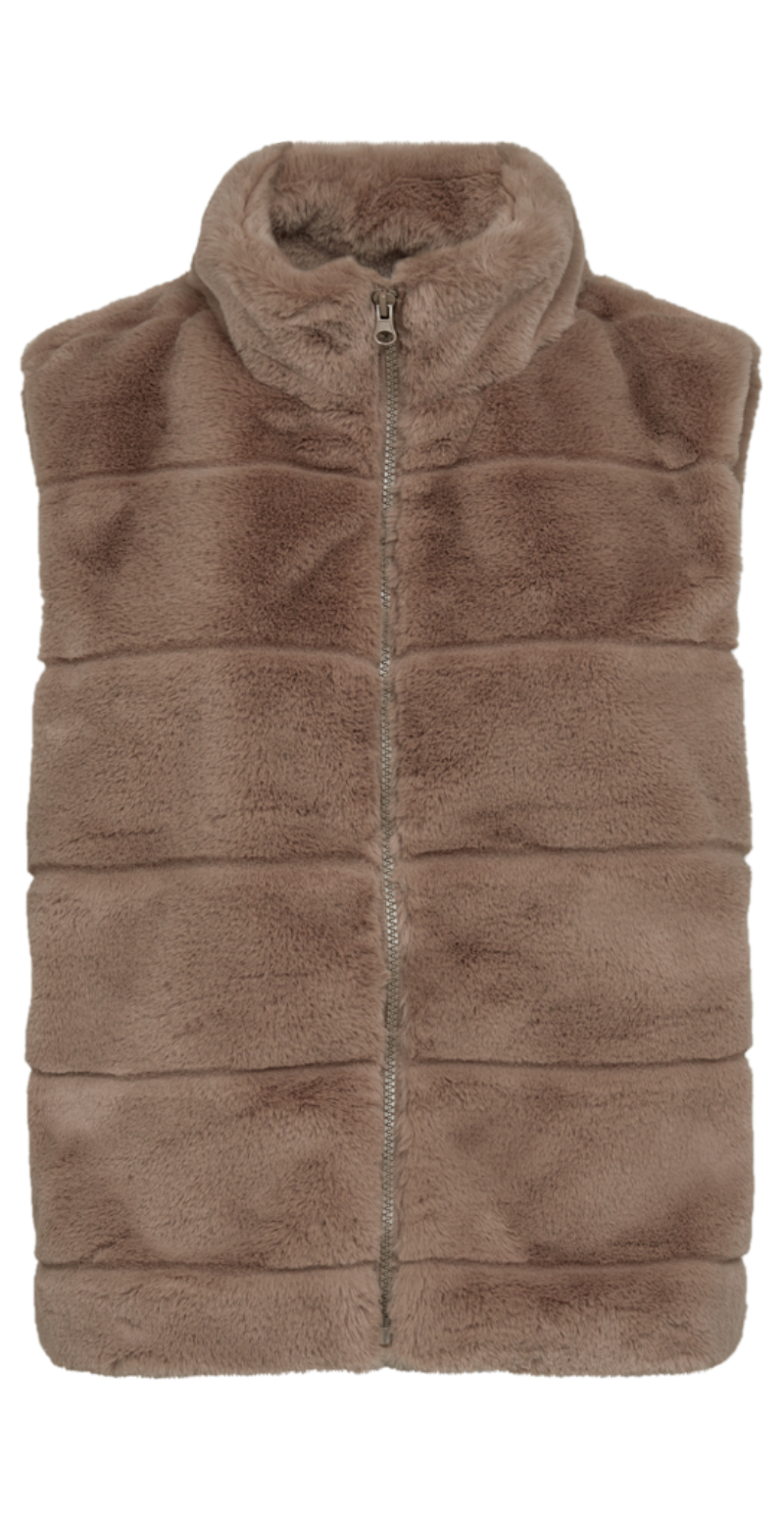 Foxy fake fur vest brun