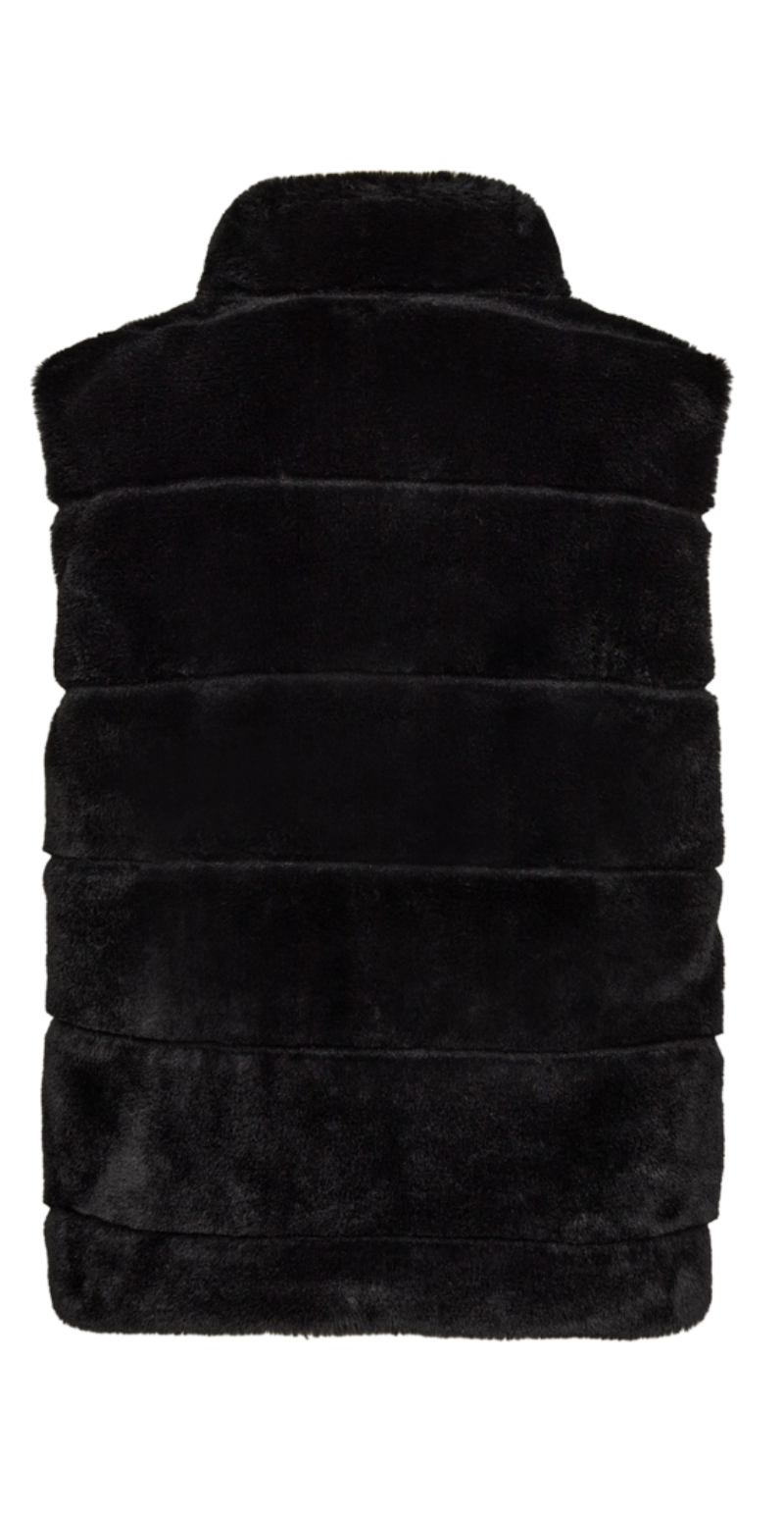 Foxy fake fur vest sort