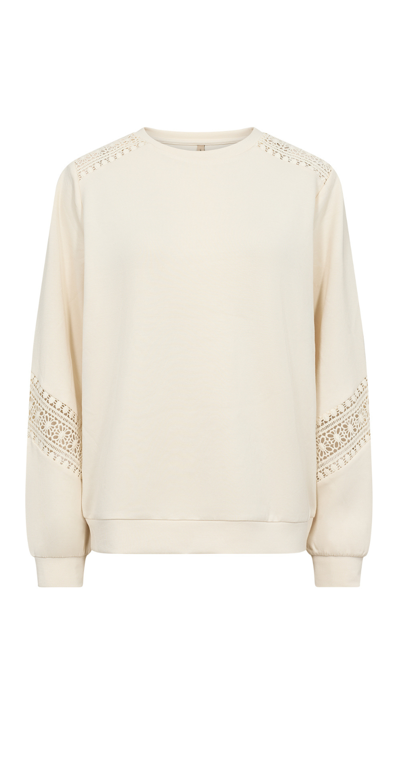 Lucca sweatshirt med broderede detaljer creme