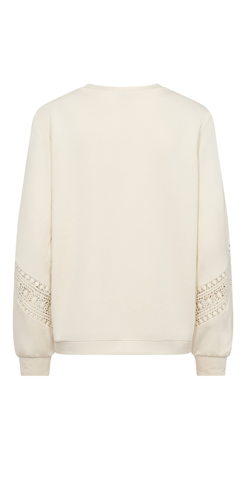 Lucca sweatshirt med broderede detaljer creme