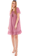 Ellinor kjole med peplum og halskæde rosa LikeLondon