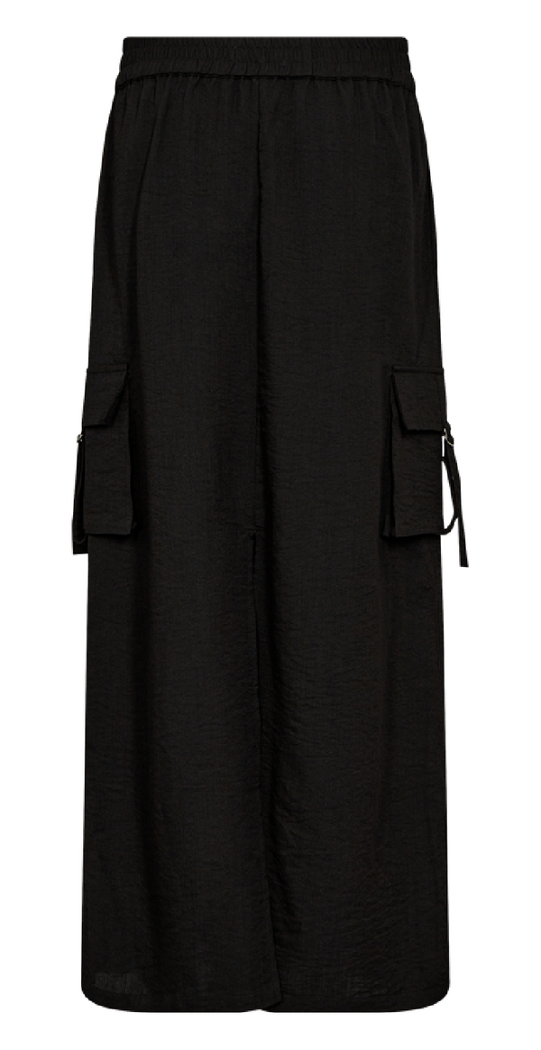 Nederdel med elastik i taljen og lommer på siderne sort bagfra